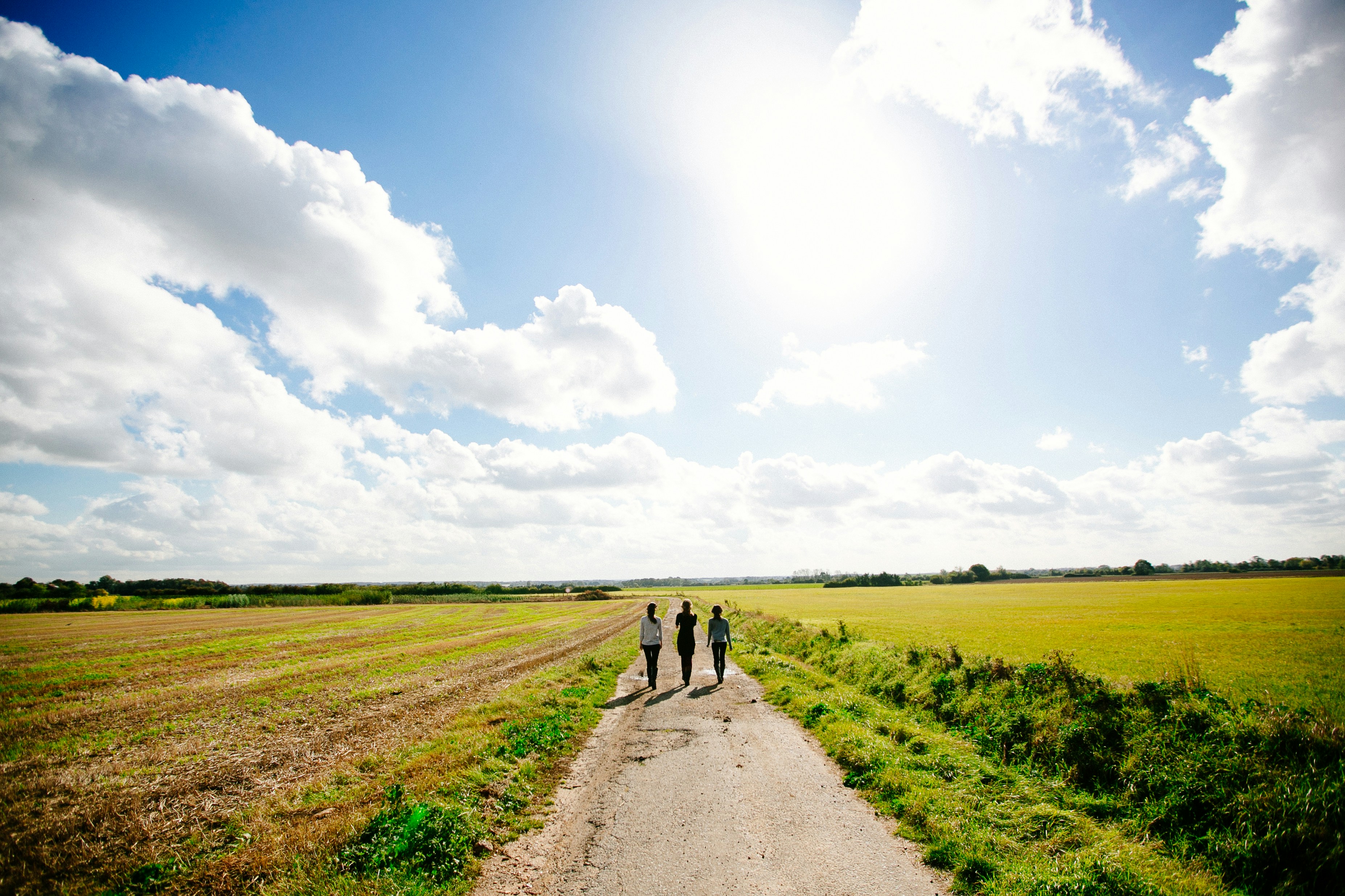 People walking along a path